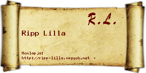 Ripp Lilla névjegykártya